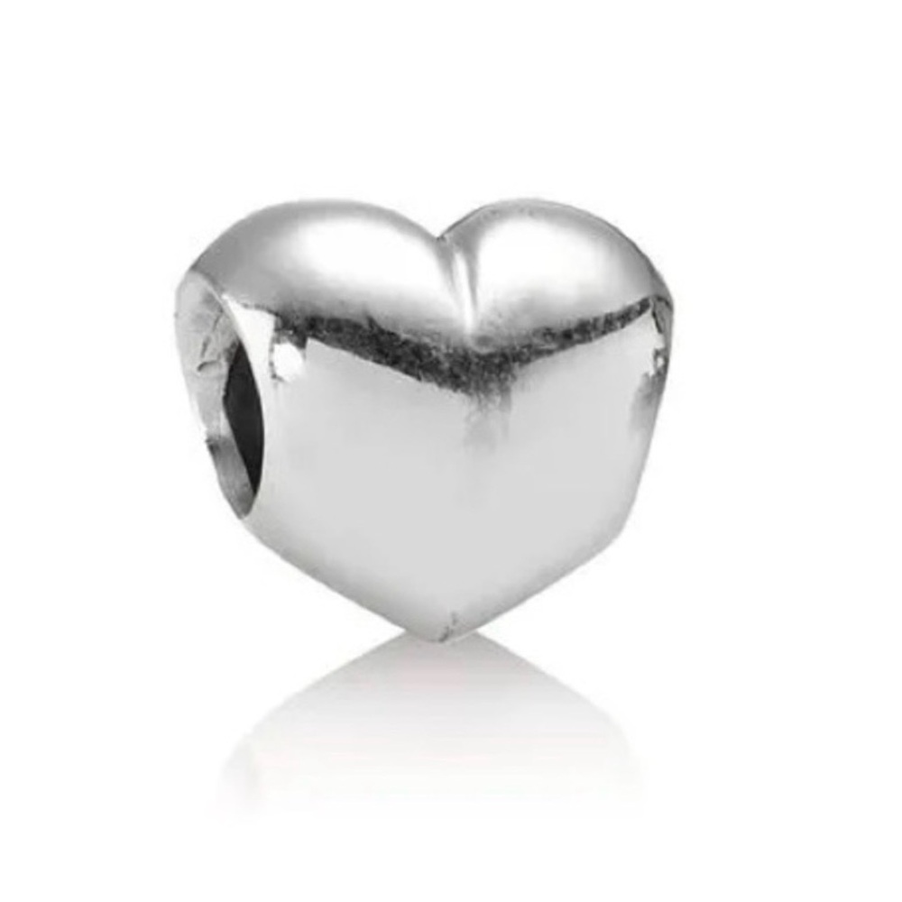 Authentic Pandora Retired Large Smooth Heart S925 Ale Sterling Silver Charm